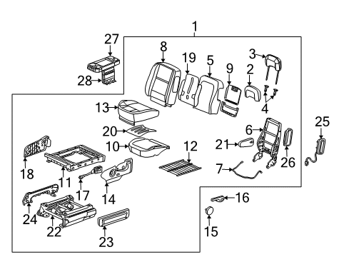 2005 Saturn Relay Cover Asm,Driver Seat Back Cushion *Cashmere Diagram for 89043090