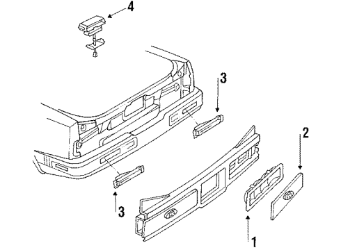 1987 Buick Riviera Rear Combination Lamps, High Mount Lamps Diagram