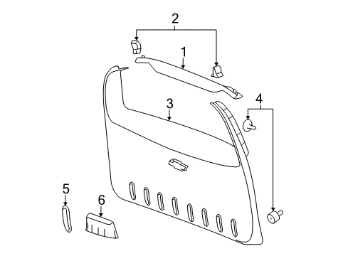 2011 Chevy HHR Interior Trim - Lift Gate Diagram