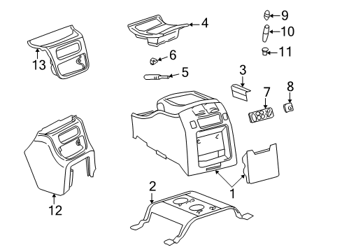 2001 GMC Yukon XL 1500 Center Console Diagram 1 - Thumbnail