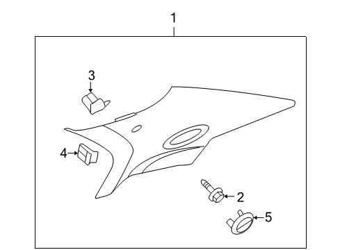 2007 Cadillac STS Interior Trim - Quarter Panels Diagram