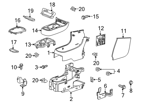 2009 Chevy HHR Front Console, Rear Console Diagram 2 - Thumbnail