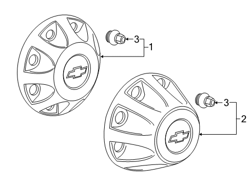 2018 Chevy Silverado 3500 HD Wheel Covers & Trim Diagram 1 - Thumbnail