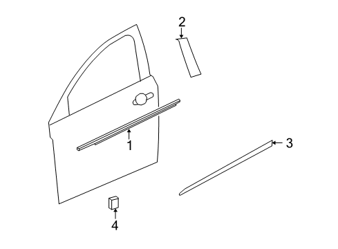 2008 Saturn Astra Exterior Trim - Front Door Diagram