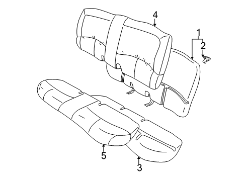 2000 Buick LeSabre Pad Assembly, Rear Seat Cushion Frame Diagram for 16814728