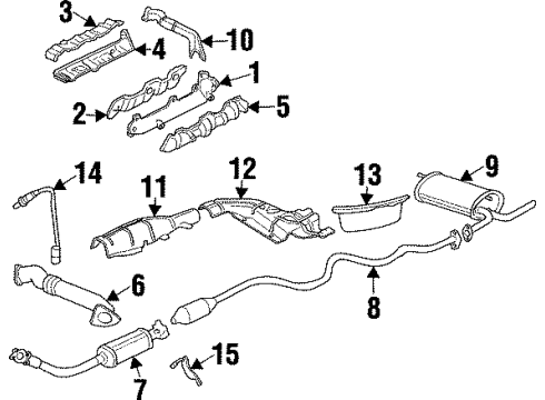 1997 Oldsmobile Cutlass Exhaust Components Diagram