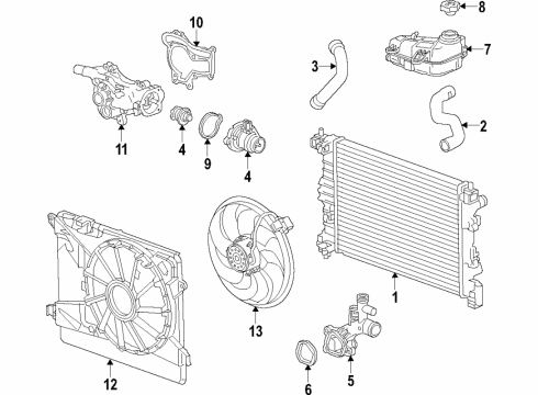 2018 Chevy Trax Cooling System, Radiator, Water Pump, Cooling Fan Diagram 3 - Thumbnail