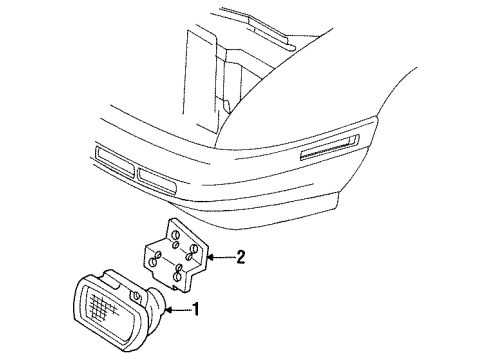 1991 Chevy Beretta Park & Signal Lamps Diagram 1 - Thumbnail