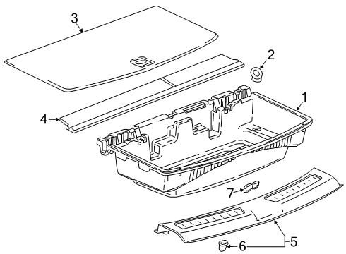 2024 Buick Enclave Interior Trim - Rear Body Diagram