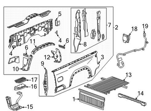 2024 Chevy Silverado 3500 HD Bracket, Pubx Rr Stake Pkt Diagram for 23403595