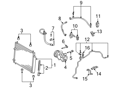 2010 Pontiac Vibe Air Conditioner Compressor Diagram for 19184682