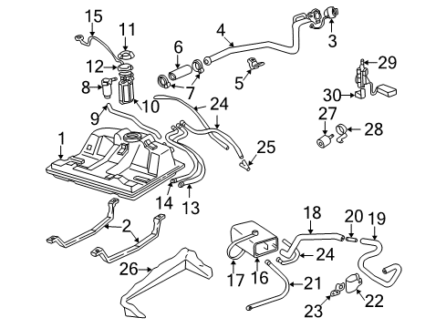 2005 Chevy Monte Carlo Fuel System Components Diagram