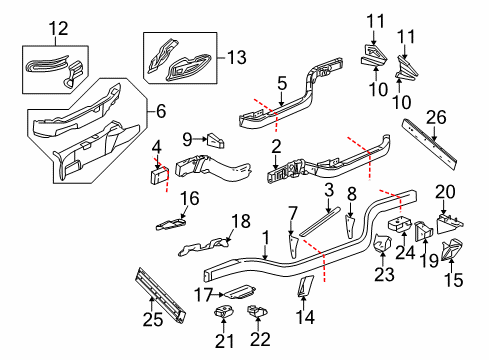 2010 Chevy Corvette Frame & Components Diagram 1 - Thumbnail