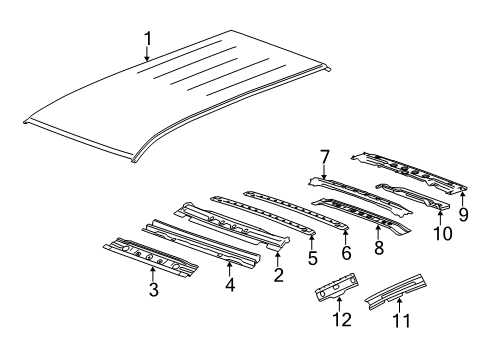 2012 Chevy Equinox Roof & Components Diagram