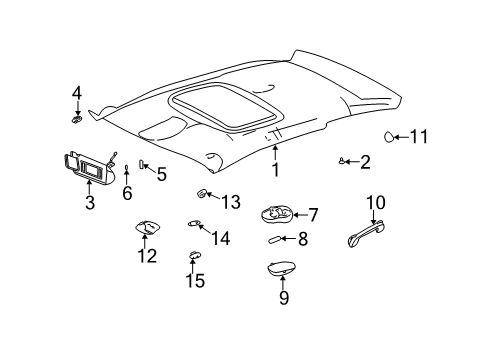 2001 Chevy Monte Carlo Panel Assembly, Headlining Trim *Neutral Diagram for 10350879