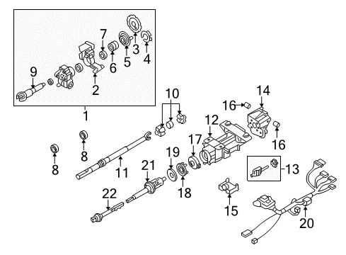 2004 Cadillac XLR Steering Column, Lower Shaft Diagram for 26089892