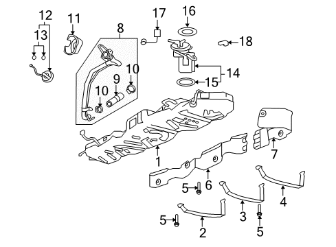 2008 Saturn Outlook Fuel System Components Diagram