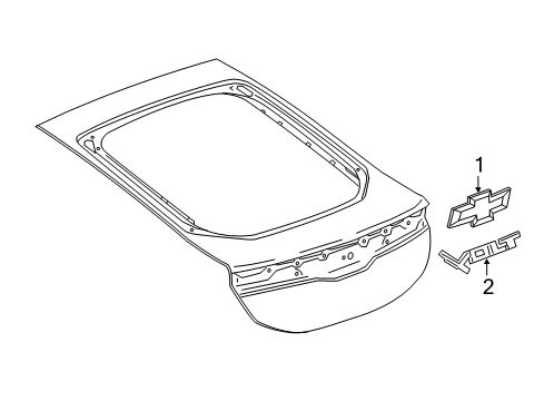 2018 Chevy Volt Exterior Trim - Lift Gate Diagram