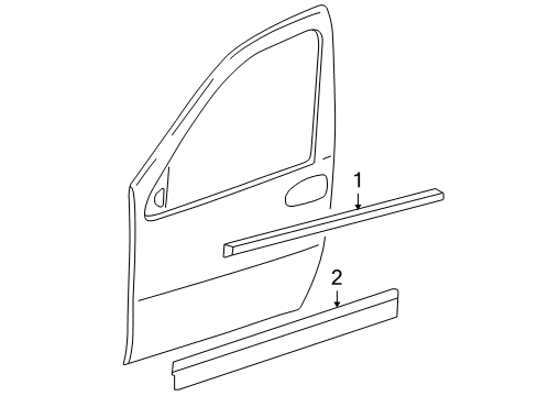 2007 Buick Terraza Molding Asm,Front Side Door (LH) *Buick *Primed Diagram for 19120003