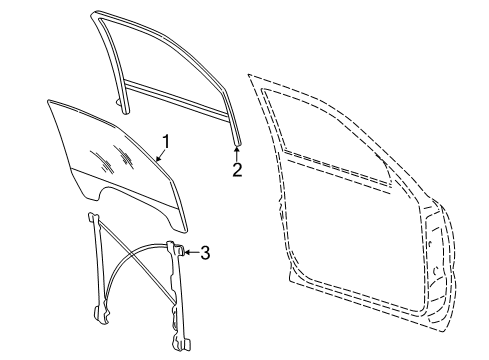 2007 Chevy Silverado 1500 Classic Front Door - Glass & Hardware Diagram