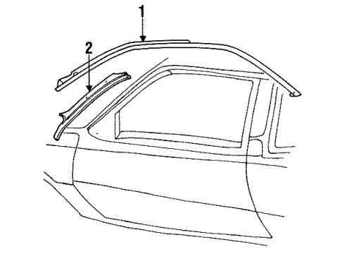 1988 Pontiac Sunbird Exterior Trim - Cowl Diagram 1 - Thumbnail