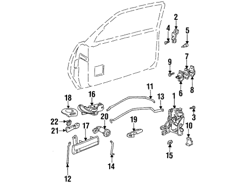 1993 Pontiac Grand Am Knob Assembly, Front Side Door Locking Rod *Fire Orange Diagram for 20632681