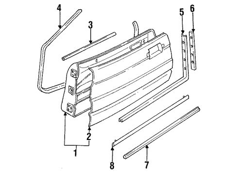 1993 Cadillac Allante Door & Components Diagram