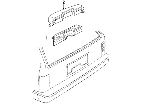 1991 Oldsmobile Cutlass Ciera High Mount Lamps Diagram 2 - Thumbnail