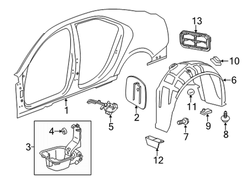 2020 Cadillac CT5 Housing Assembly, F/Tnk Fil Pipe Diagram for 84031183