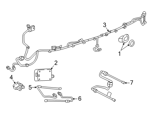 2022 GMC Acadia Electrical Components - Rear Bumper Diagram