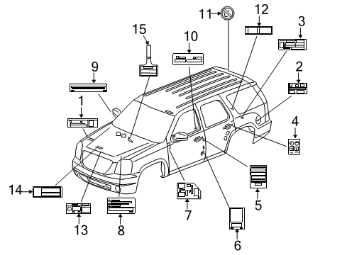 2014 Cadillac Escalade Information Labels Diagram