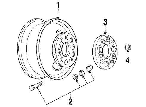 1991 Chevy C1500 Wheels, Covers & Trim Diagram 1 - Thumbnail