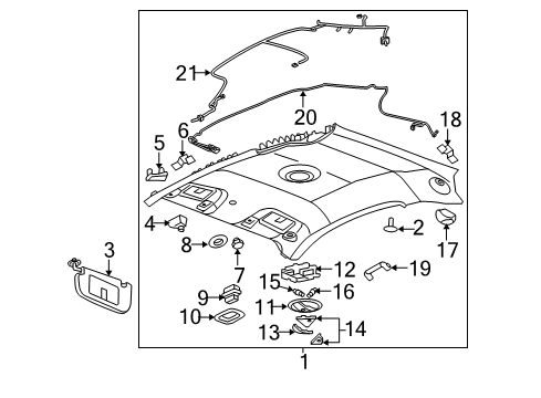 2006 Chevy Cobalt Sunshade Asm Diagram for 20868637