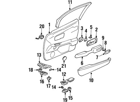 1998 Cadillac DeVille Speaker Assembly, Radio Front Side Door Diagram for 16206026