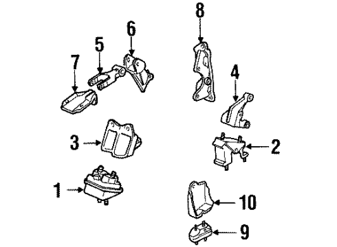 2001 Oldsmobile Intrigue Engine & Trans Mounting Diagram