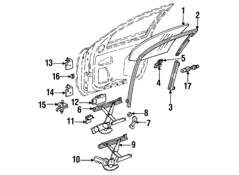 1992 Oldsmobile Achieva Front Door Diagram 1 - Thumbnail