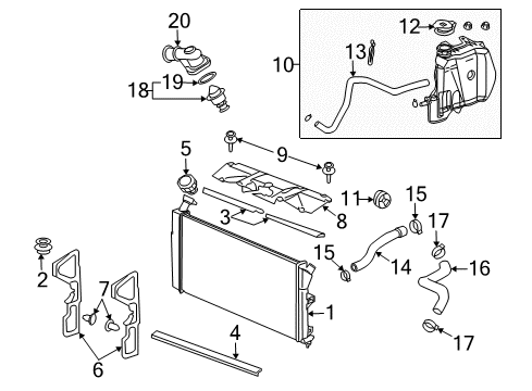 2008 Buick LaCrosse Radiator & Components Diagram 2 - Thumbnail