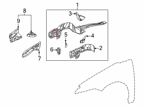 2006 Saturn Ion Structural Components & Rails Diagram 1 - Thumbnail