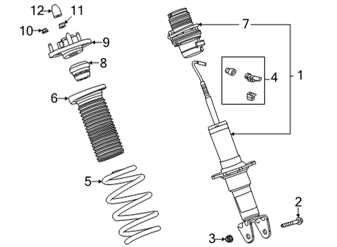 2020 Chevy Corvette COVER-FRT SUSP STRUT MT Diagram for 85122941