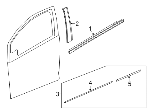 2016 Chevy Spark Molding Assembly, Front Side Door Window Belt Reveal *Bright Diagram for 42574275