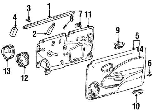 2002 Saturn SC2 Interior Trim - Door Diagram