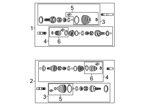 2009 Chevy Aveo Drive Axles - Front Diagram