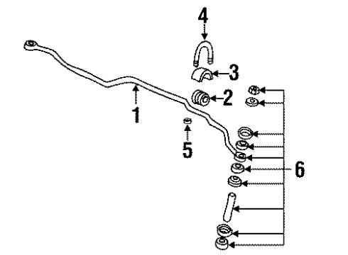 1995 Pontiac Grand Am Stabilizer Bar & Components - Front Diagram