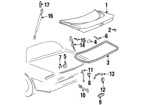 2002 Pontiac Firebird Trunk, Body Diagram 3 - Thumbnail