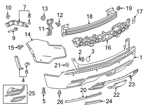 2020 Cadillac XT5 Rear Bumper, Cover Upper *Serv Primer Diagram for 84729823