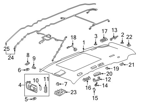 2023 Cadillac XT6 OUTLET ASM-AUX A/C AIR *BLACK Diagram for 84961883