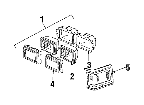 1985 Cadillac Fleetwood Bezel Asm,Front Side Marker & Corner Lamp Diagram for 16506334