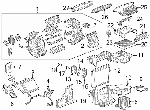 2024 Buick Encore GX A/C Evaporator & Heater Components Diagram