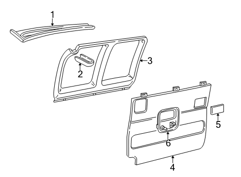 2006 GMC Savana 1500 Interior Trim - Side Loading Door Diagram 3 - Thumbnail