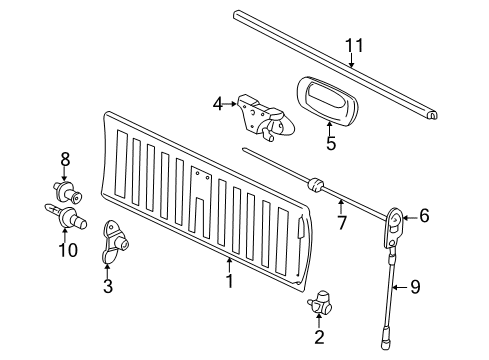 2003 GMC Sierra 3500 Tail Gate, Body Diagram 3 - Thumbnail